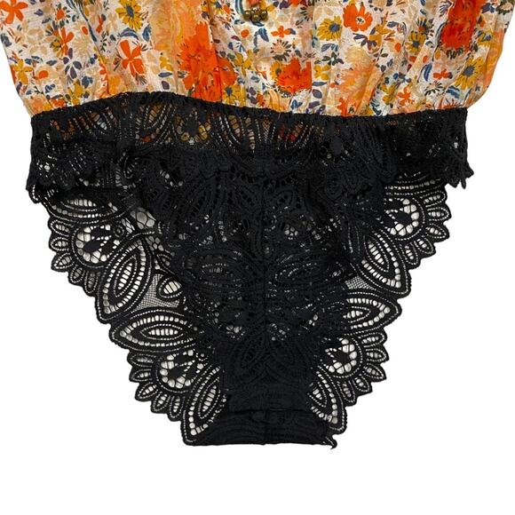Free People Intimately Free Say It To Me Floral Boho Prairie Bodysuit Size Small - Picture 3 of 11